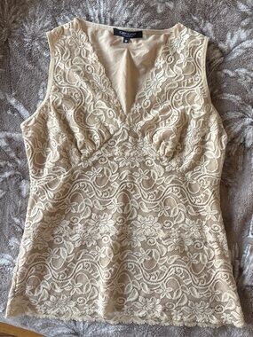 Vintage Karen Kane Cream Sleeveless Blouse